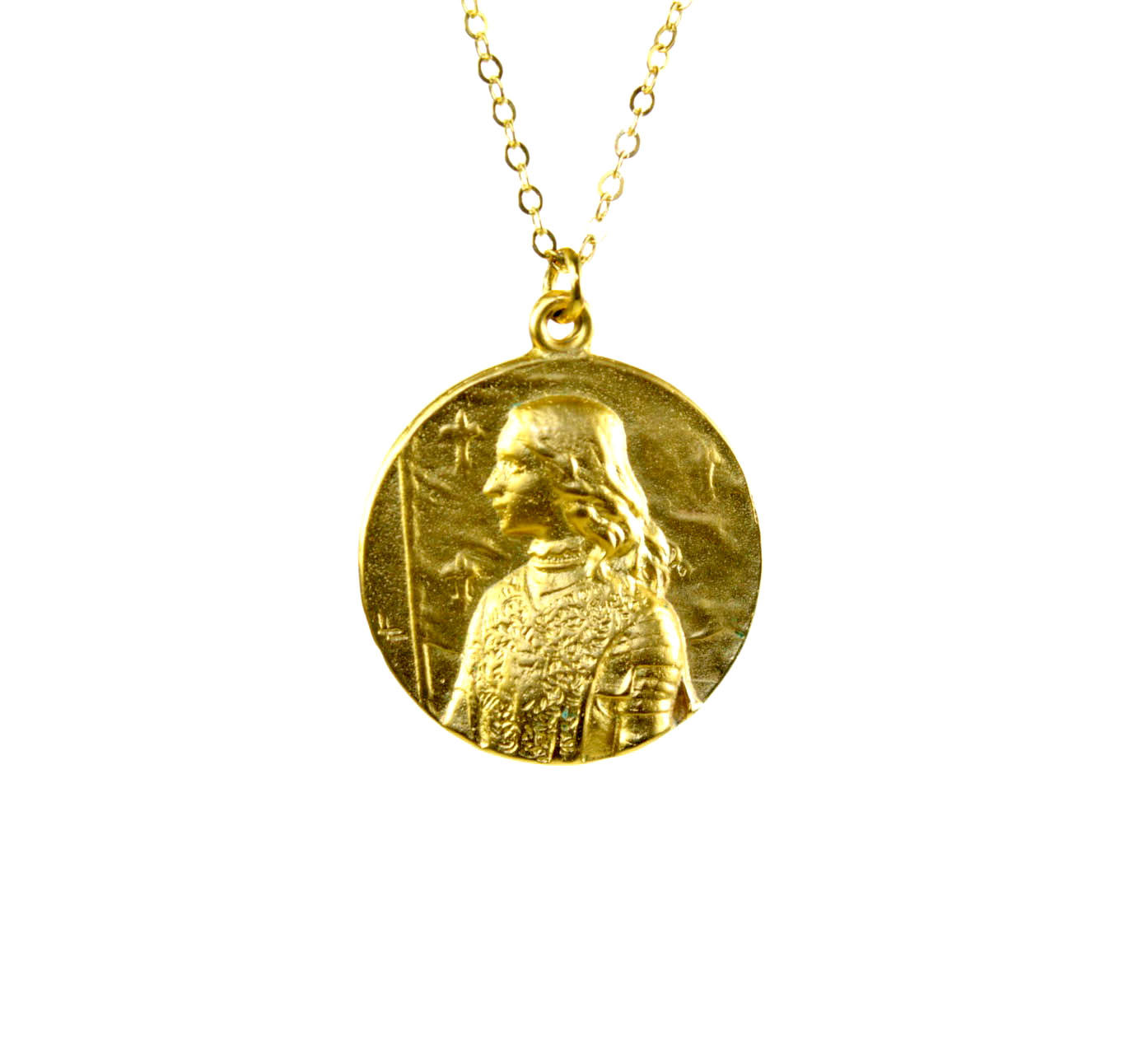 Spiritual Figure & Crosses Coin Pendant | 3019