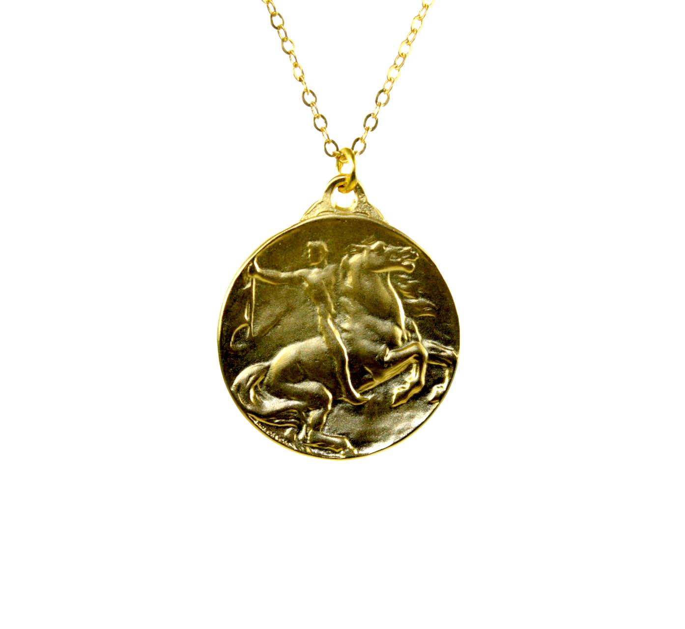 Stallion & Male Antique Coin Pendant | 3021