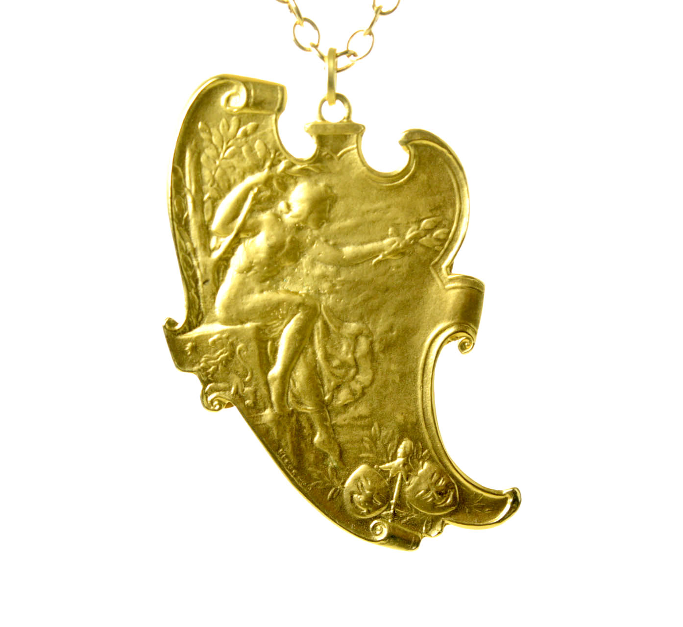 Floral Branched Leafed Female Medallion | 3190