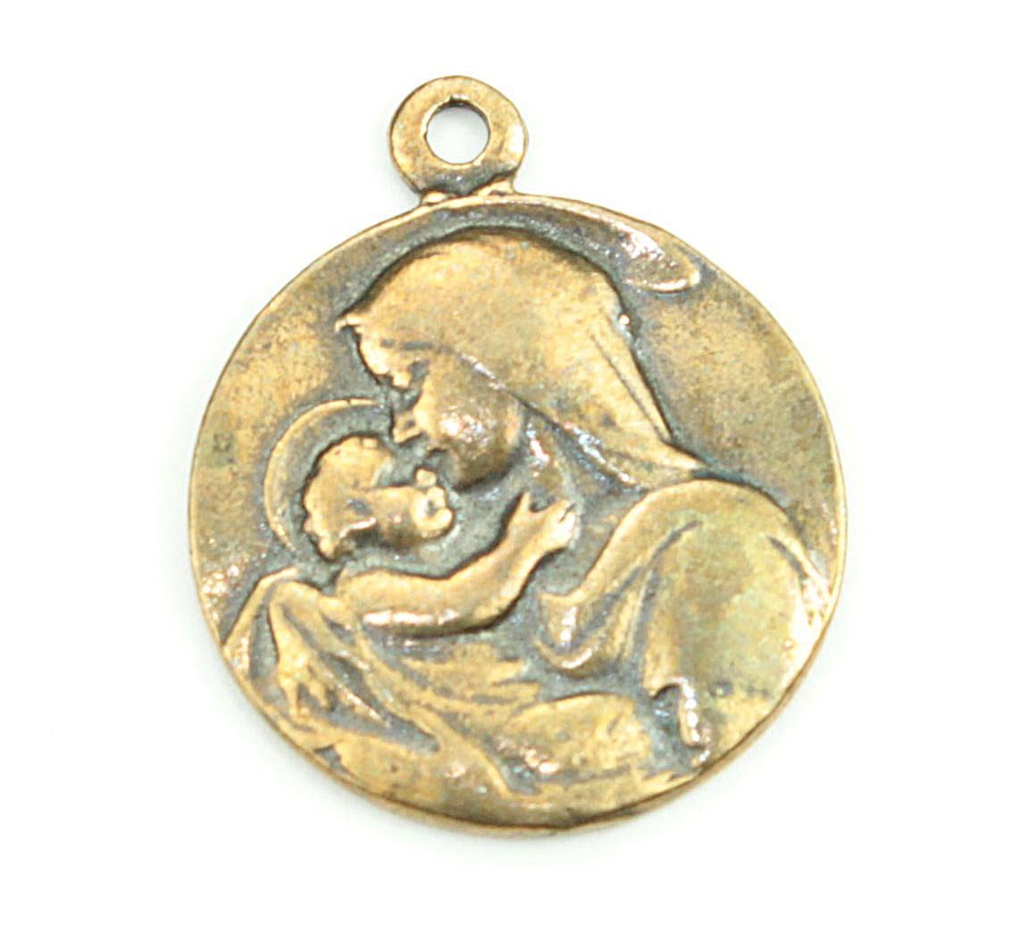 Mother Mary & Jesus Holy Antique Coin Pendant | 3659