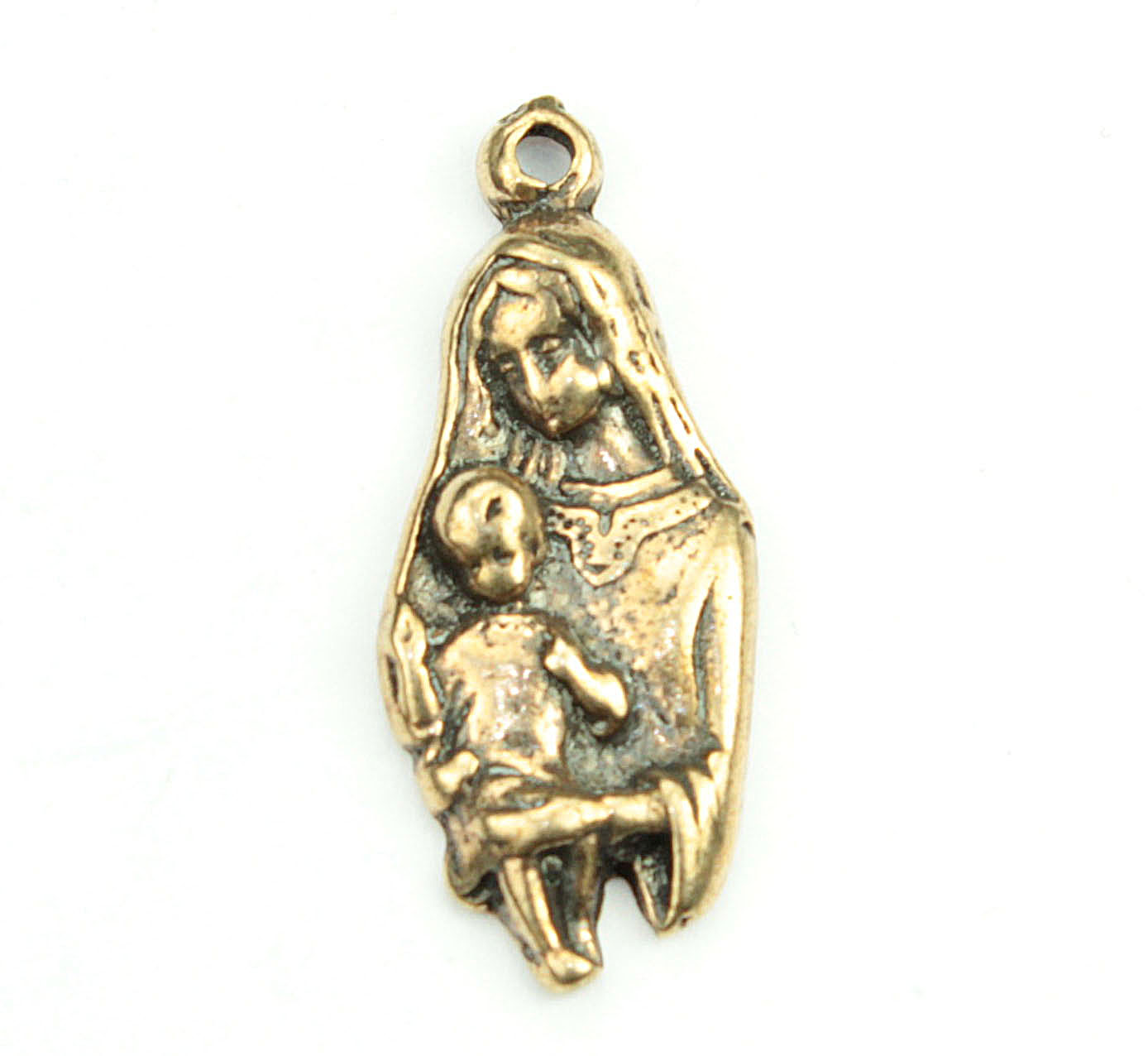 Antique Virgin Mary & Jesus Pendant Medallion | 3663