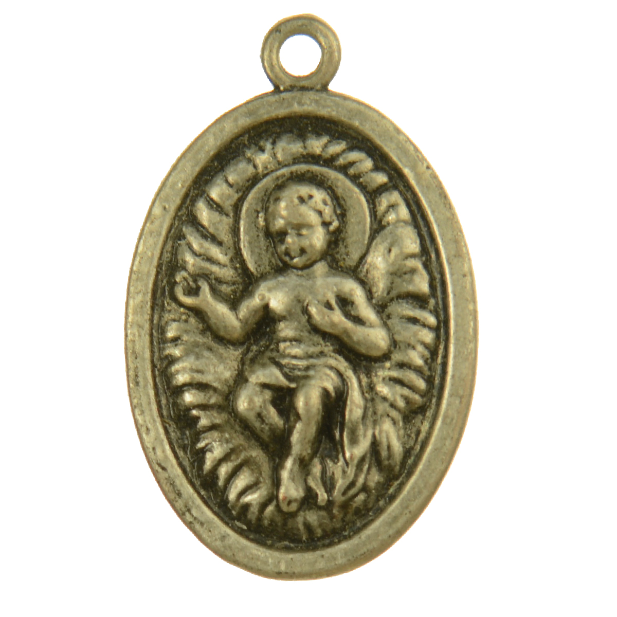 Baby Jesus Manger Antique Medallion | 4034