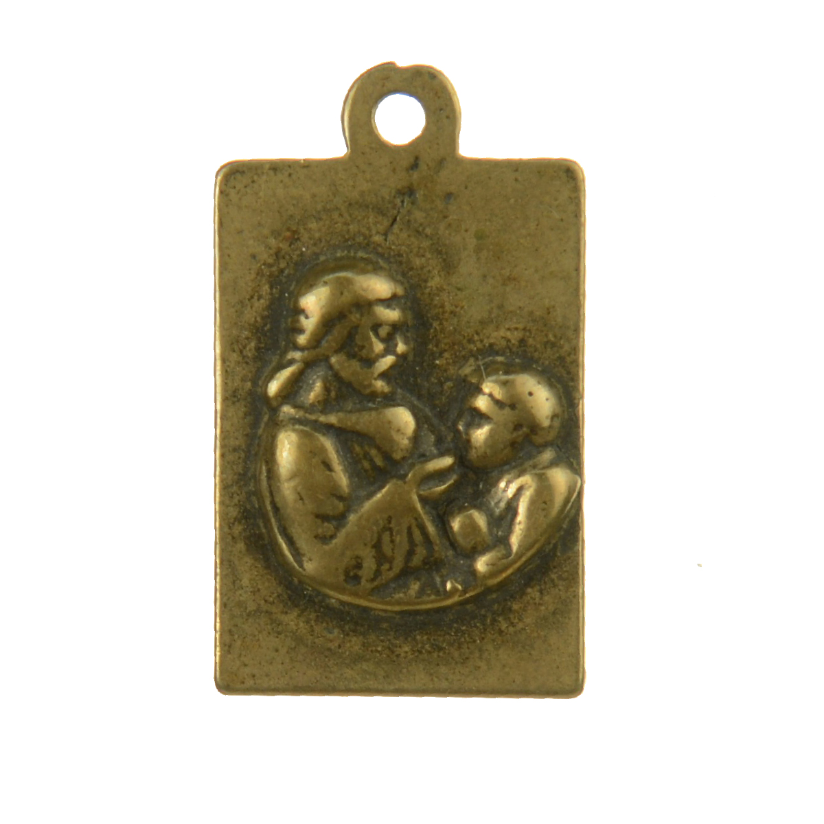 Male Figure & Child Spiritual Square Pendant | 4060