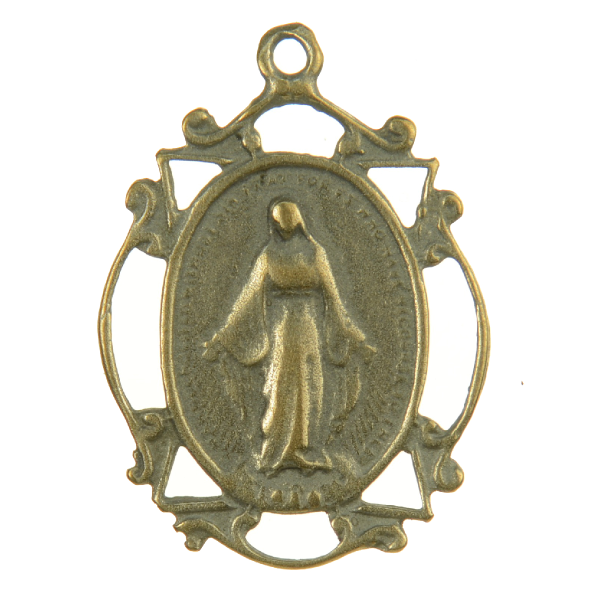 Antiqued Inscribed Female Figure Medallion | 4111