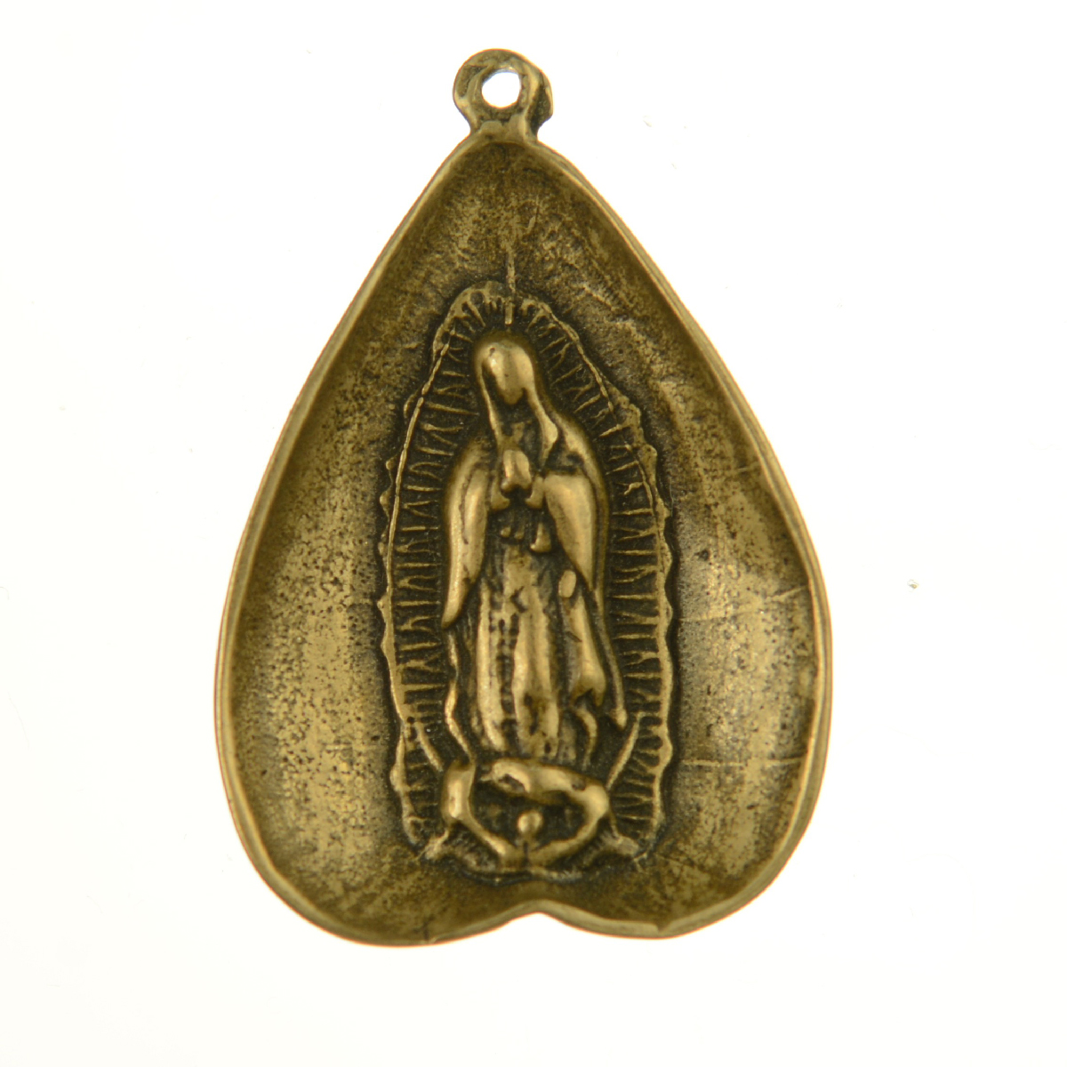 Encased Leaf Shaped Mother Mary Pray Medallion | 4123