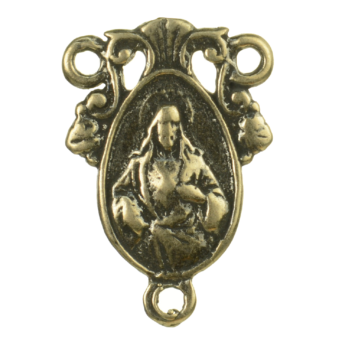 Abstract Antiqued St. Joseph And Baby Jesus Medallion | 4182