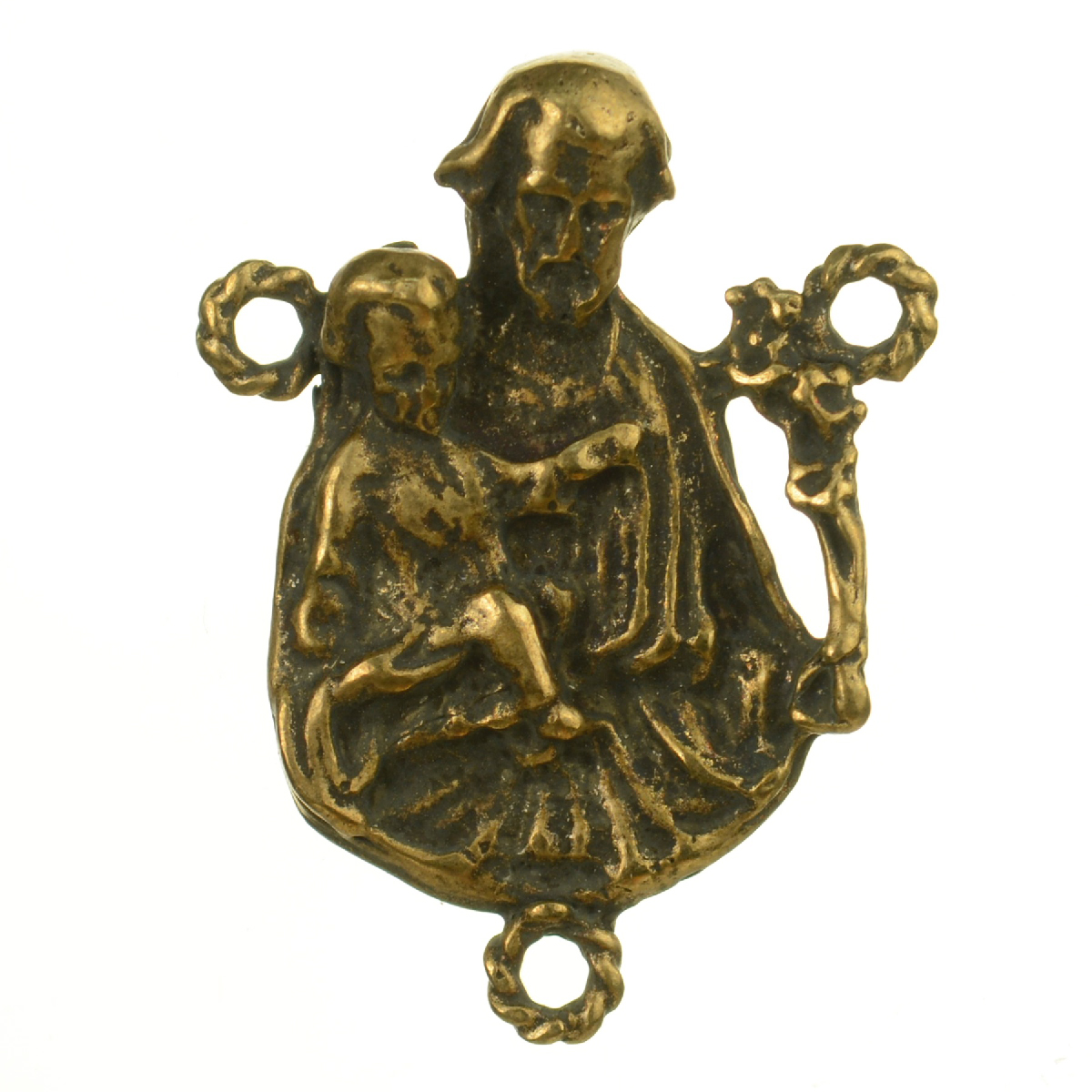 Infant Jesus And Saint Joseph Archaic Medallion | 4187