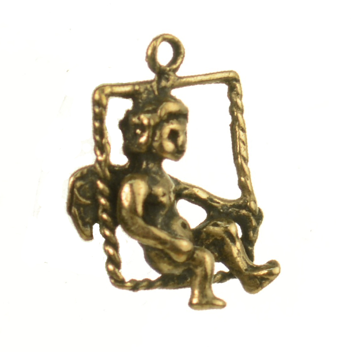 Winged Angel Child On Roped Swing Medallion | 4204